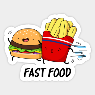 Fast Food Cute Burger Fries - puns are life Sticker